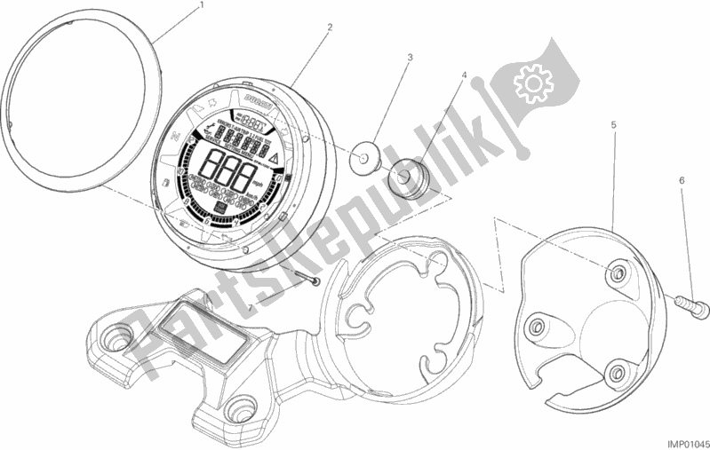 All parts for the Instrument Panel of the Ducati Scrambler Cafe Racer Thailand USA 803 2018